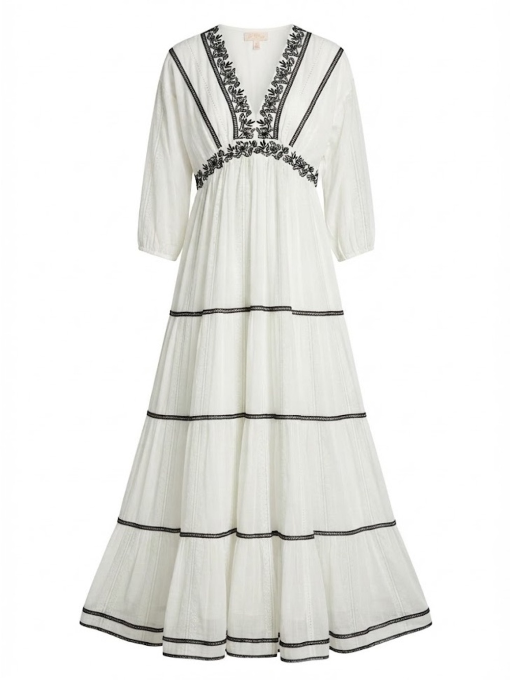 Anthropologie Verb by Pallavi Singhee Embroidered White Maxi Dress Size XS NWT